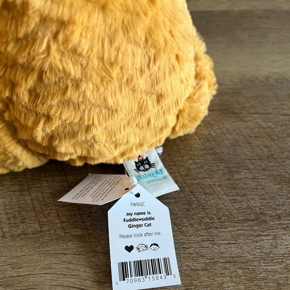 Jellycat Fuddlewuddle Ginger Cat + Cute Bows - VHTF! 🎀 - Authentic & NWT! - Picture 2 of 5